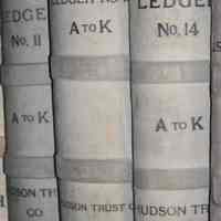 Ledgers: Hudson Trust Company, Hoboken, N.J., trust accounts, 13 vol., various years 1908-1925.