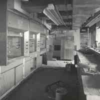 Digital image of B+W photo of former Maxwell House Coffee plant interior, Offices & Laboratory, basement, Hoboken, 2003.