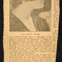 Newspaper article: Announce Betrothal, Miss Emily Stasse, Walter M. Hartung, n.d.