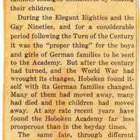 Digital image of newsclipping editorial: Historic Private Schools Merge in Hoboken. Hudson Dispatch, April 4, 1934.