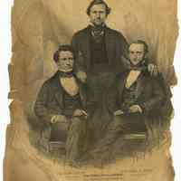 Lithograph: Hon. Cornelius V. Clickener, First Mayor of the City of Hoboken, N.J., May 7, 1855. Hon. Geo. W. Bampton, Councilman. Hon. James K. Brush, Councilman. By Their Constituents. (1855).