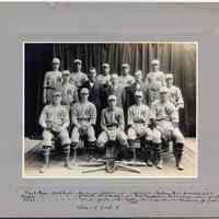 Sepia-tone group photo of 1920 Hoboken High School baseball team, Hoboken, 1920.