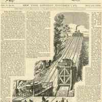 Front cover: The Illustrated Christian Weekly; with story & illustration of Hoboken Street Car Elevator, Nov. 17, 1874