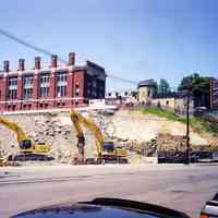 Color photo of removal of hill south of Sixth St. at Frank Sinatra Drive, Hoboken, Summer 2002.