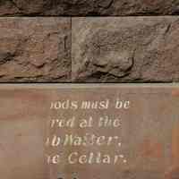 Color photos, 6, of painted lettering on a Bloomfield Street brownstone, Hoboken, March 13, 2006.