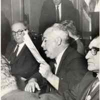 Digital image of B+W photo of Louis DePascale at a budget meeting, City Hall, Hoboken, March 19, 1965.