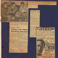 Digital images of undated newsclippings about the filming of "On the Waterfront" in Hoboken, ca. late 1953-early 1954.