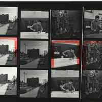 B+W negative contact sheet of images of Hoboken taken by John Conn. no date, [1976].