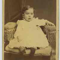 Carte-de-visite of a baby posed in photographer