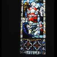 Color slide of a stained glass window in St. Matthew Church.