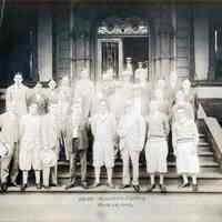 Sepia-tone group photo: Hans Muller