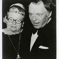 B+W photo of Frank Sinatra & his mother, Dolly Sinatra, Caesar