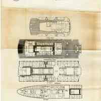 Deck plans of the S.S. Stevens, a floating dormitory used 1968-1975 by the Stevens Institute of Technology, Hoboken.