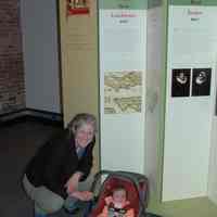 Color photos, 2, of Carol Losos and Tessa Jordan-Losos with 100 Hoboken Firsts exhibition, Hoboken Historical Museum, Hoboken, May 9, 2006.