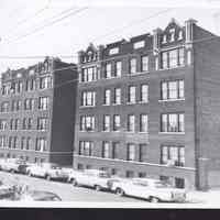 B&W photo of apartment building at 177 Bergen Avenue, Jersey City.