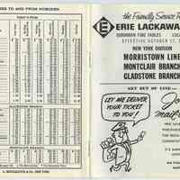 Timetable: Erie Lackawanna Railway, Suburban Time Tables, New York Division: Morristown Line; Montclair Branch; Gladstone Branch. Effective Oct. 27, 1968.