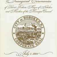 Souvenir program from the Inaugural Ceremonies of David Roberts, Mayor of Hoboken and Members of the Municipal Council, July 1, 2001.