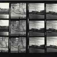 B+W negative contact sheet of images of Hoboken taken by John Conn. no date, [1976].