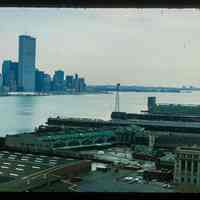 Color slide of aerial view from River & 3rd looking SE