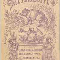 Invitation to the Thirteenth Annual Metzelsuppe on Tuesday, November 19, 1895 by Charles F. Kaegebehn, 802 Washington St., Hoboken.