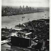 B+W aerial photo of Standard Brands building (Lipton Tea), 15th & Washington Sts., Hoboken Division, July 20, 1951.