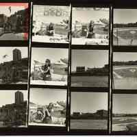 B+W negative contact sheet of images of Hoboken taken by John Conn. no date, [1976].