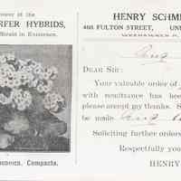 Postcard: Henry Schmidt, Union Hill, NJ