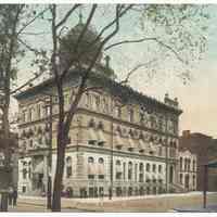 Postcard: Public Library, Hoboken, N.J. Postmarked Sept. 18, 1909.