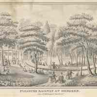 Print: Pleasure Railway at Hoboken. No place, no date, circa 1840.