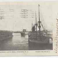 Postcard: No. 6 - North German Lloyd Dock, Hoboken, N.J. Kaiser Wilhelm II. Postmarked Nov. 30, 1906.