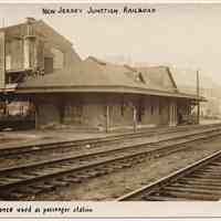 Sepia-tone photo of N.J. Junction R.R. station, west side of Hoboken, Division & 1st Sts. 3:30 PM, Dec. 28, 1939.