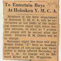          9: To Entertain Boys at Hoboken YMCA
   