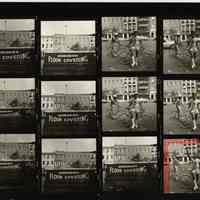 B+W negative contact sheet of images of Hoboken taken by John Conn. no date, [1976].