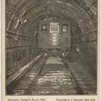 Postcard: Tunnel under the Hudson River connecting Jersey City and Hoboken with New York City. Postmarked Feb. 28, 1908.