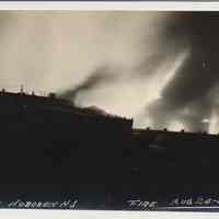 Postcard: [1921 pier fire.] Pier 5, Hoboken, N.J. Fire. Aug 24-1921. 1921; unposted.