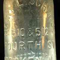 Bottle shard: Henry L. Schmidt, 510 & 512 Fourth St., Hoboken, N.J. No date, ca. 1900.