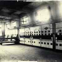 Sepia-tone photo of bread baking ovens at John Schmalz