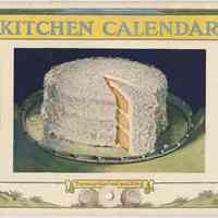 Wall calendar: Kitchen Calendar for 1928 featuring Baker