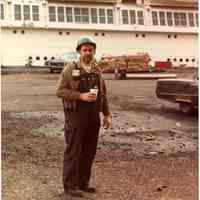 Digital scan of color photo of Bethlehem Steel Hoboken Shipyard, Hoboken, no date, circa 1970-1980.