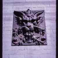          Color slide of close-up view of decorative tile on a building on Garden between 10th and 11th picture number 1
   