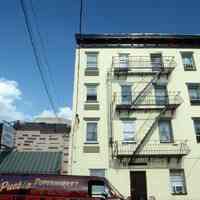 Color slide of building under renovation on or near Newark and Garden Sts., Hoboken, ca, 1983-84.