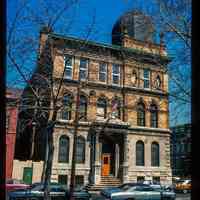          Color slide of eye-level view of Hoboken Public Library façade at 500 Park and 250 5th picture number 1
   