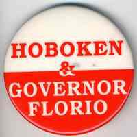 Pin button: Hoboken & Governor Florio. Hoboken, 1993.