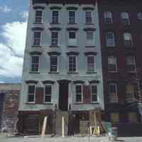 Color slide of building under renovation on or near Newark and Garden Sts., Hoboken, ca. 1984.