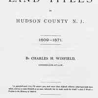 History of Land Titles in Hudson County, N.J. 1609-1871.