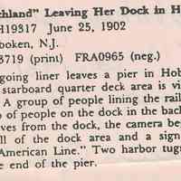 Film: S.S. Deutschland" leaving her dock in Hoboken, copyright Edison, 1902.