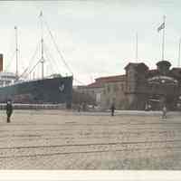 Postcard: Ship at Pier, Hoboken, NJ