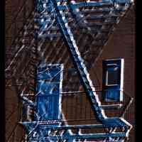 Color slide of a fire escape.