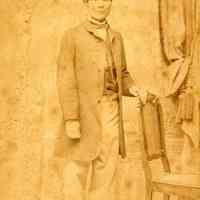 Digital image of photo of a young man posed in photo studio, Prag, no date, circa 1870-1880