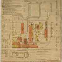 Fire map of W. & A. Fletcher Co. plant located on Hudson St. from 12th to 14th Streets, Hoboken, at the Hudson River, 1919.